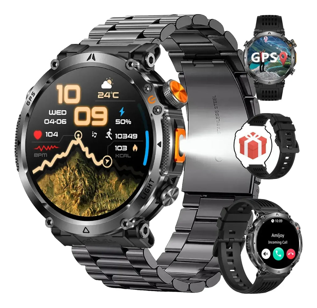 Reloj Táctico Gps Militar Bluetooth 100+ Modos Deportivo