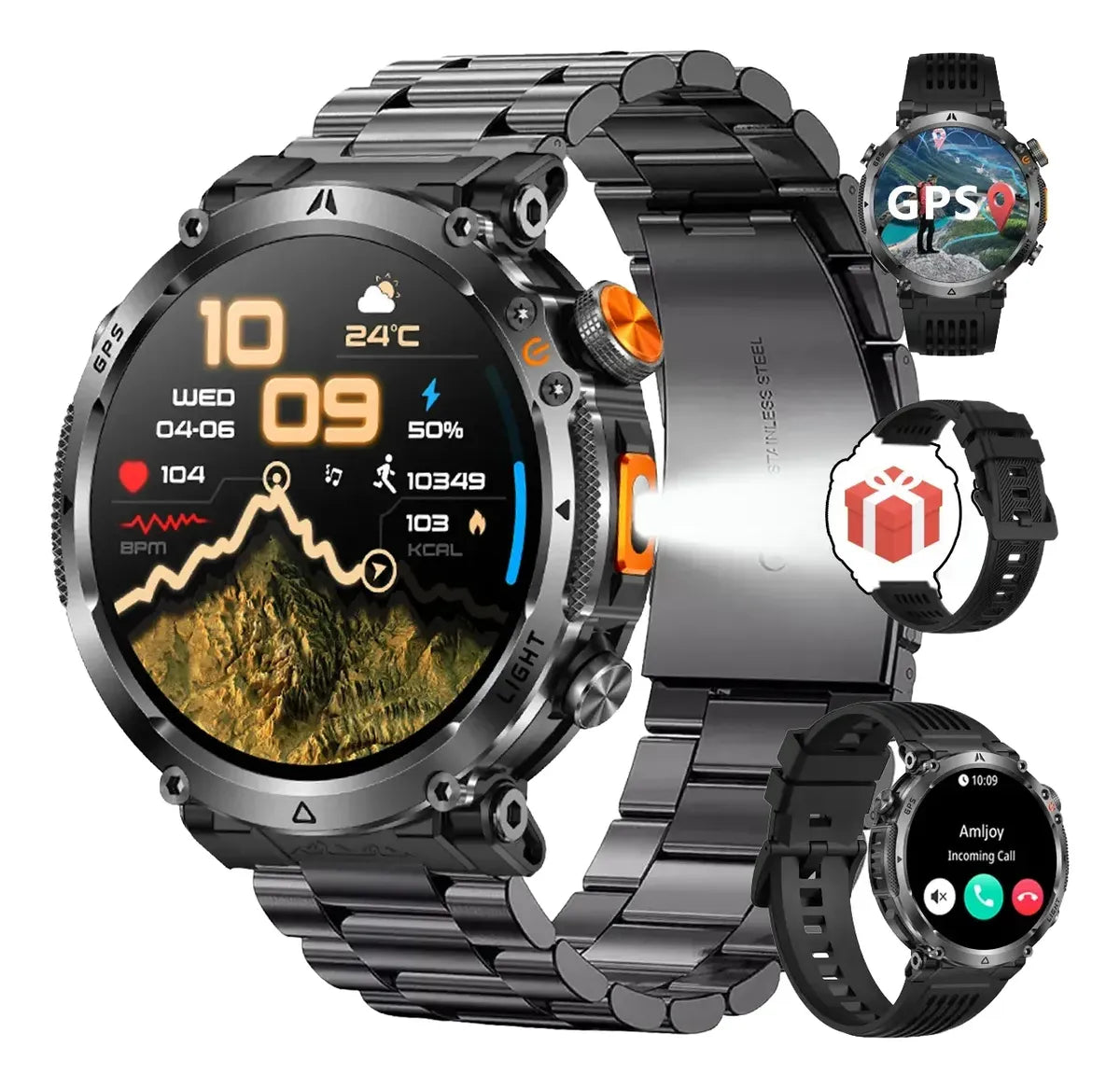 Reloj Táctico Gps Militar Bluetooth 100+ Modos Deportivo