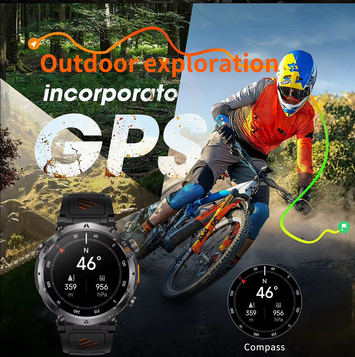 Reloj Táctico Gps Militar Bluetooth 100+ Modos Deportivo